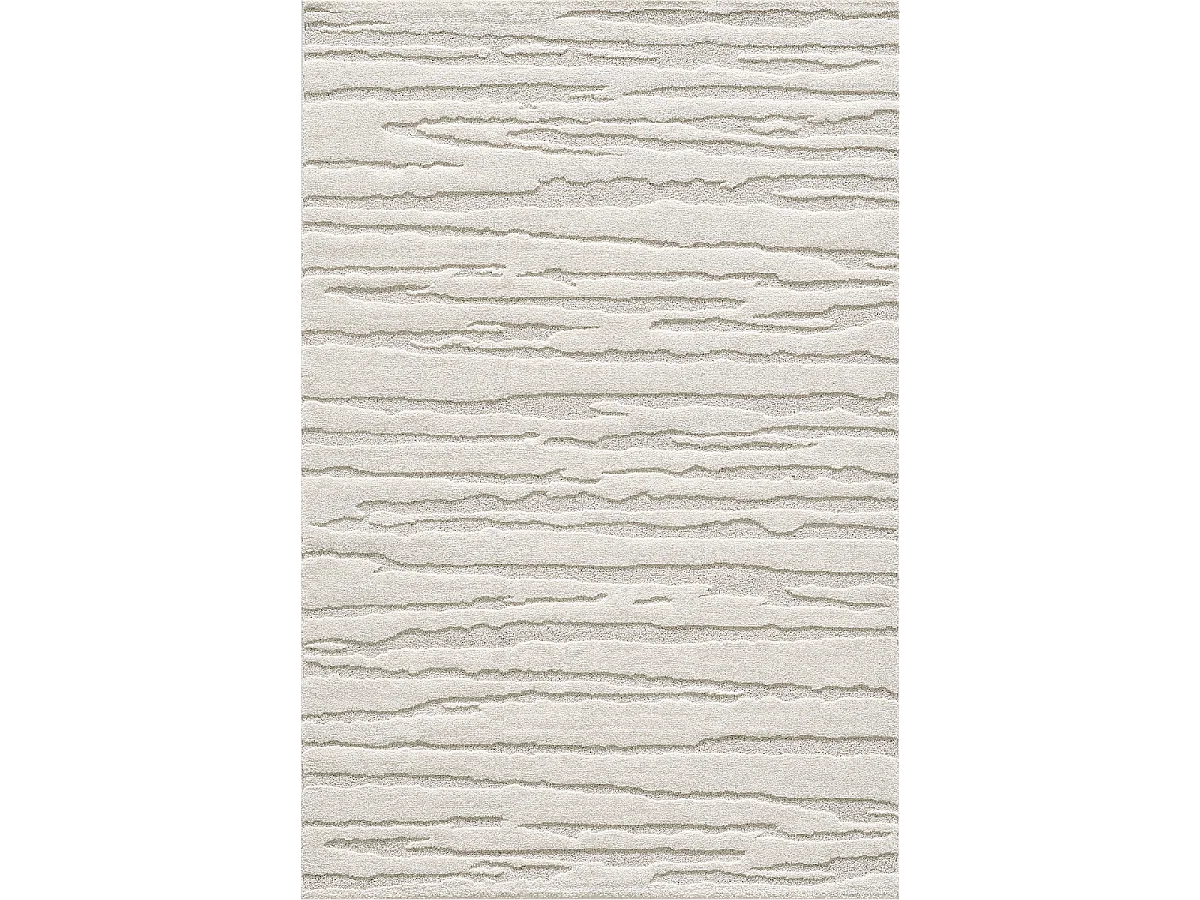 tapis salon 140x200 tissé crème rectangle motif simple LYN9 CERVAG