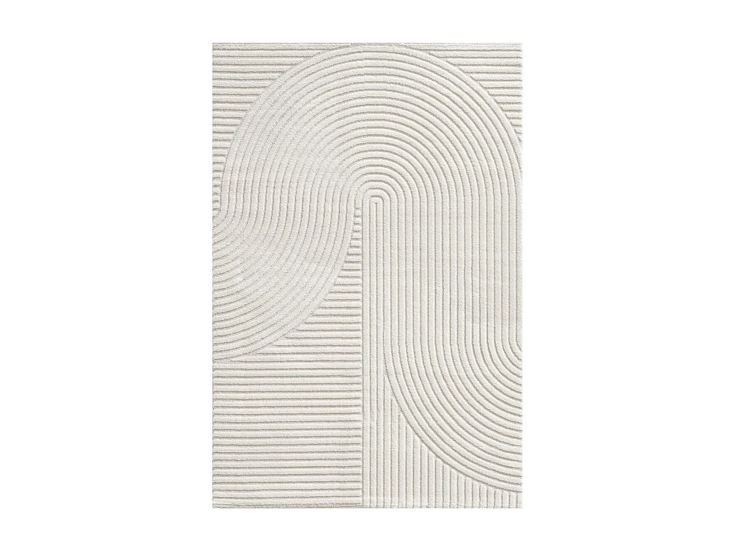 tapis salon 120x170 tissé crème rectangle motif simple LYN9 B