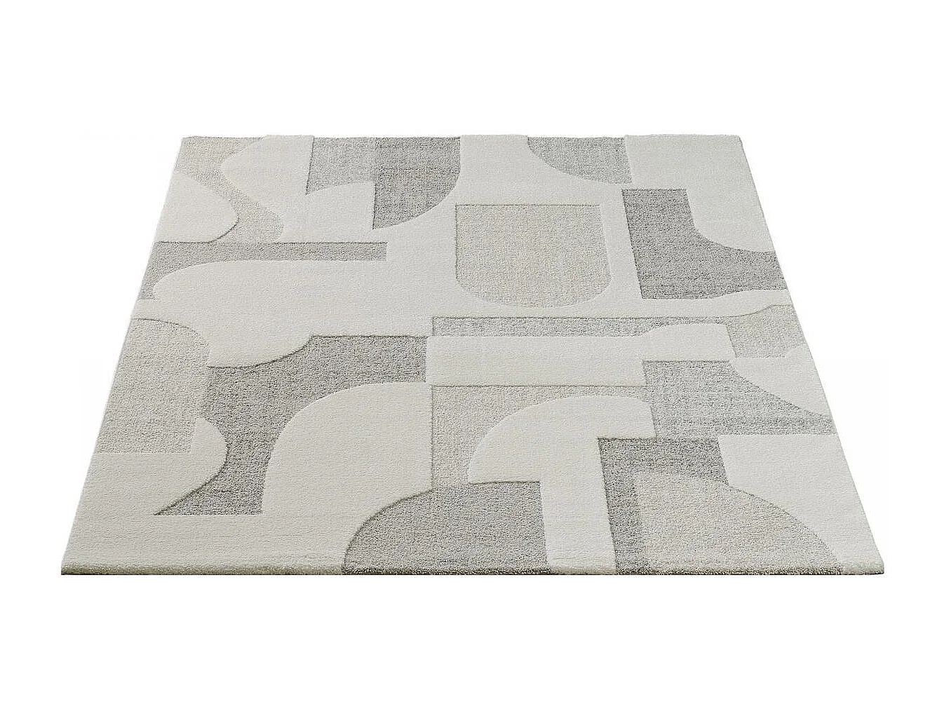 tapis entrée 80x150 tissé crème rectangle motif simple LYN9 CERGEO