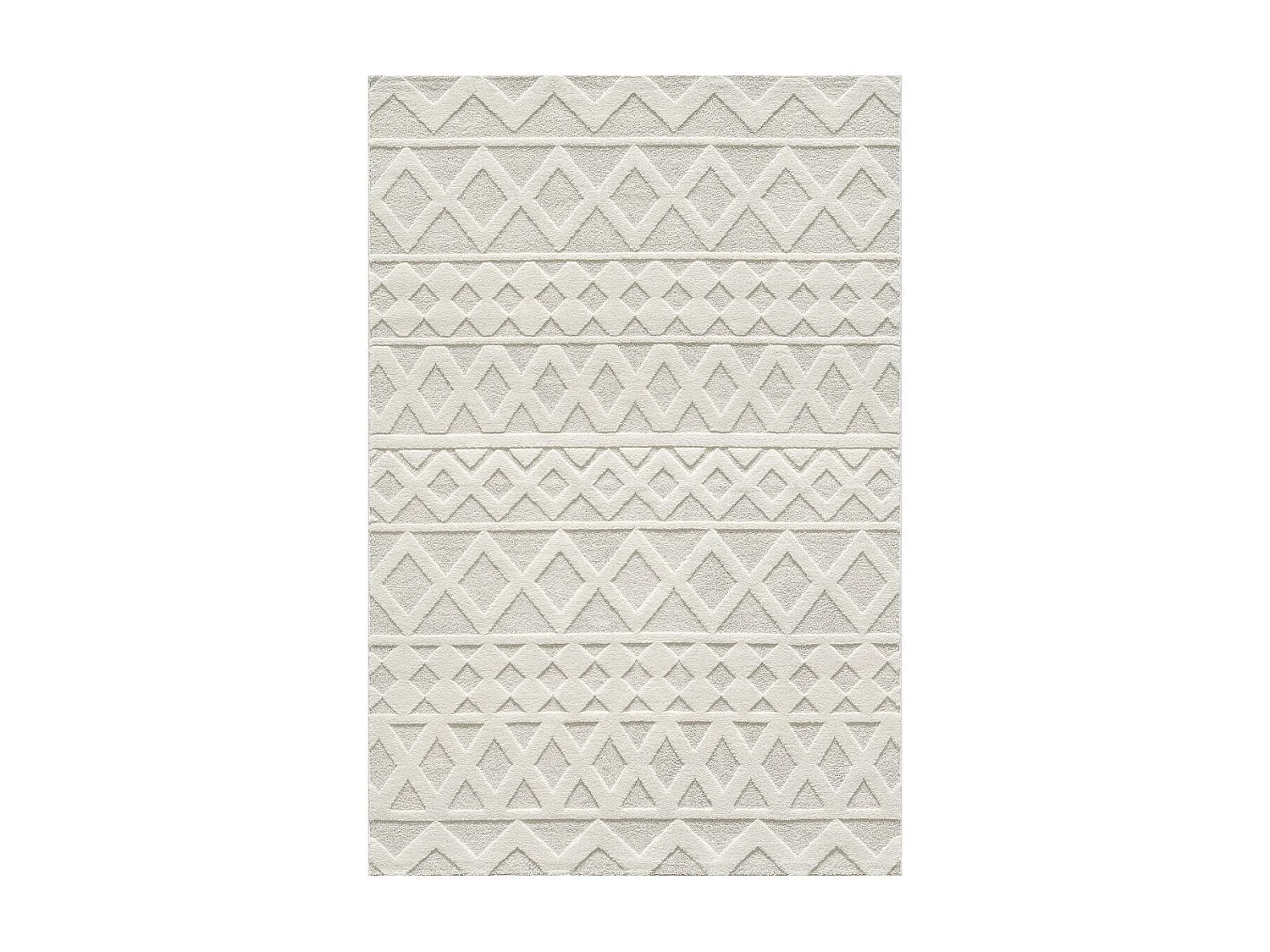 tapis chambre 120x170 tissé crème rectangle motif simple LYN9 CERLOS