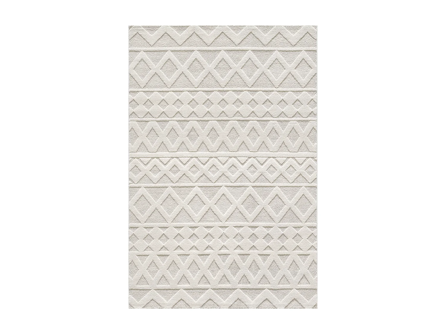 tapis chambre 120x170 tissé crème rectangle motif simple LYN9 CERLOS