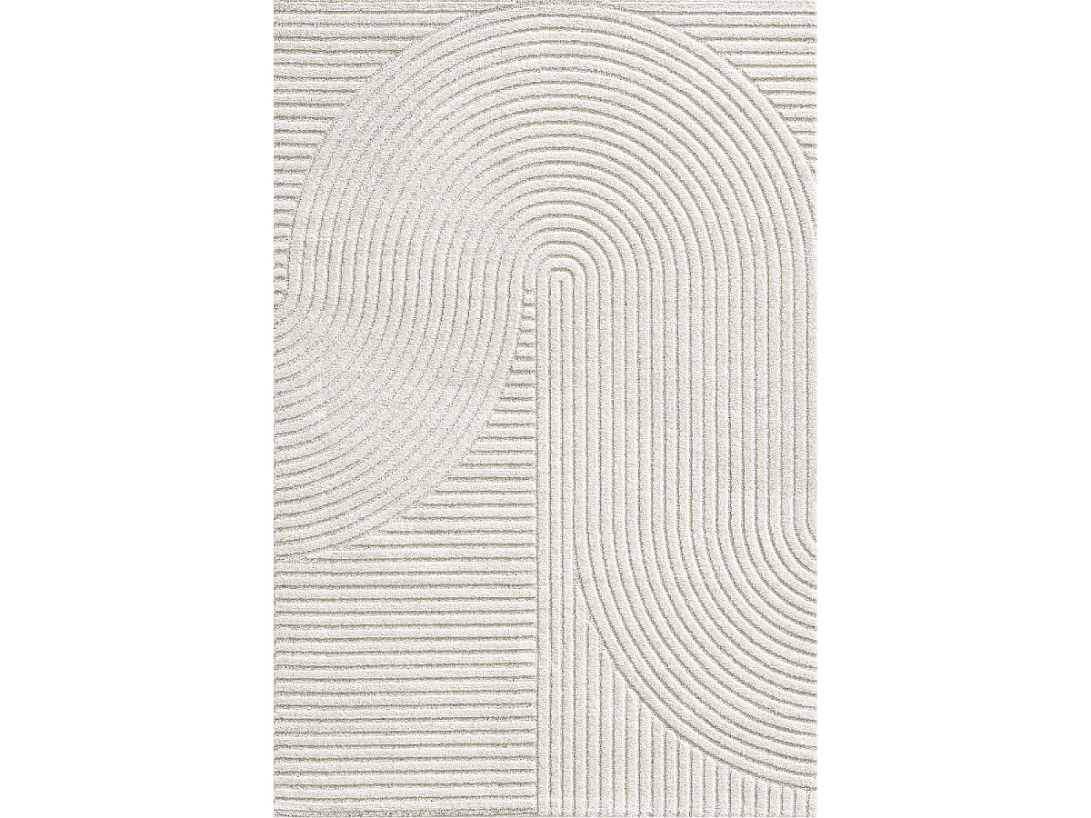 tapis entrée 80x150 tissé crème rectangle motif simple LYN9 B