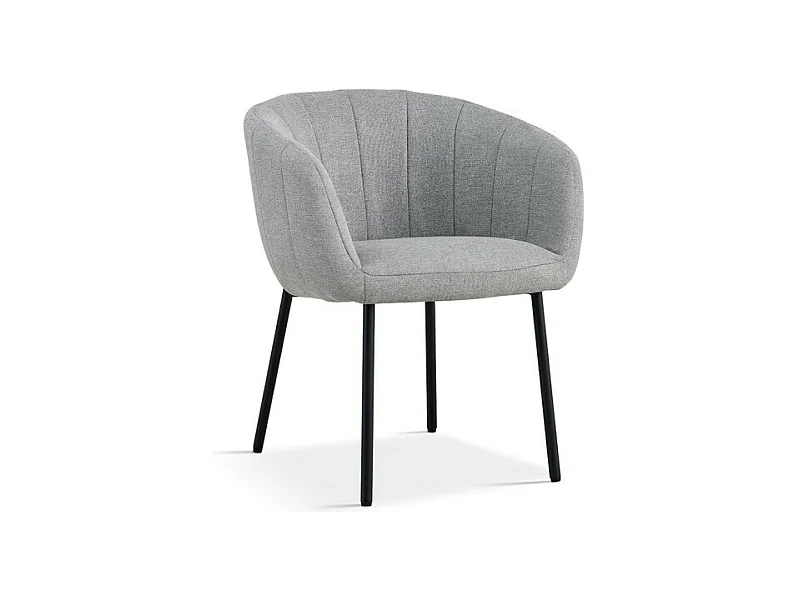 Stoel SEVILLE Lichtgrijze stof, afmetingen H79 x B57 x D62, ideaal voor uw keuken of eetkamer.