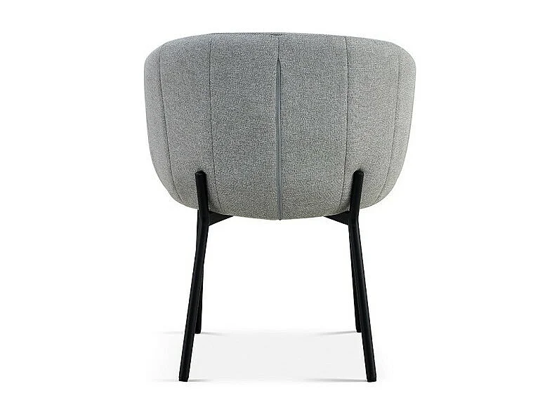 Chaise SEVILLE – Tissu gris clair – Pieds métal noir – H79 x L57 x P62 cm