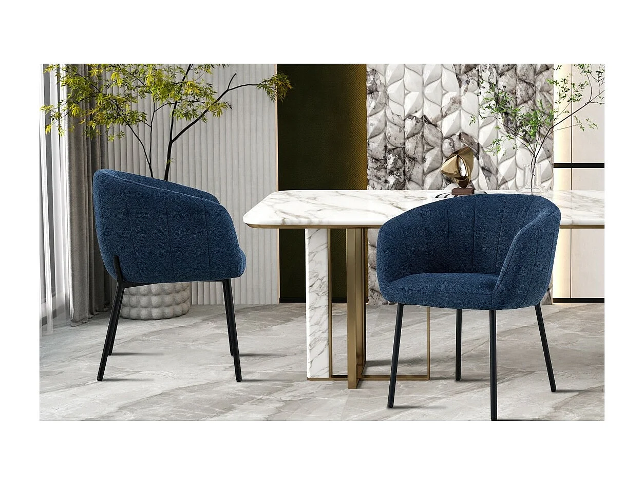 Stoel SEVILLE Blauwe Stof, afmetingen H79 x B57 x D62, ideaal voor uw keuken of eetkamer.