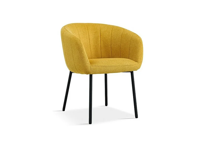 Chaise SEVILLE Tissu Jaune, dimension H79 x L57 x P62, idéal pour votre cuisine ou salle à manger