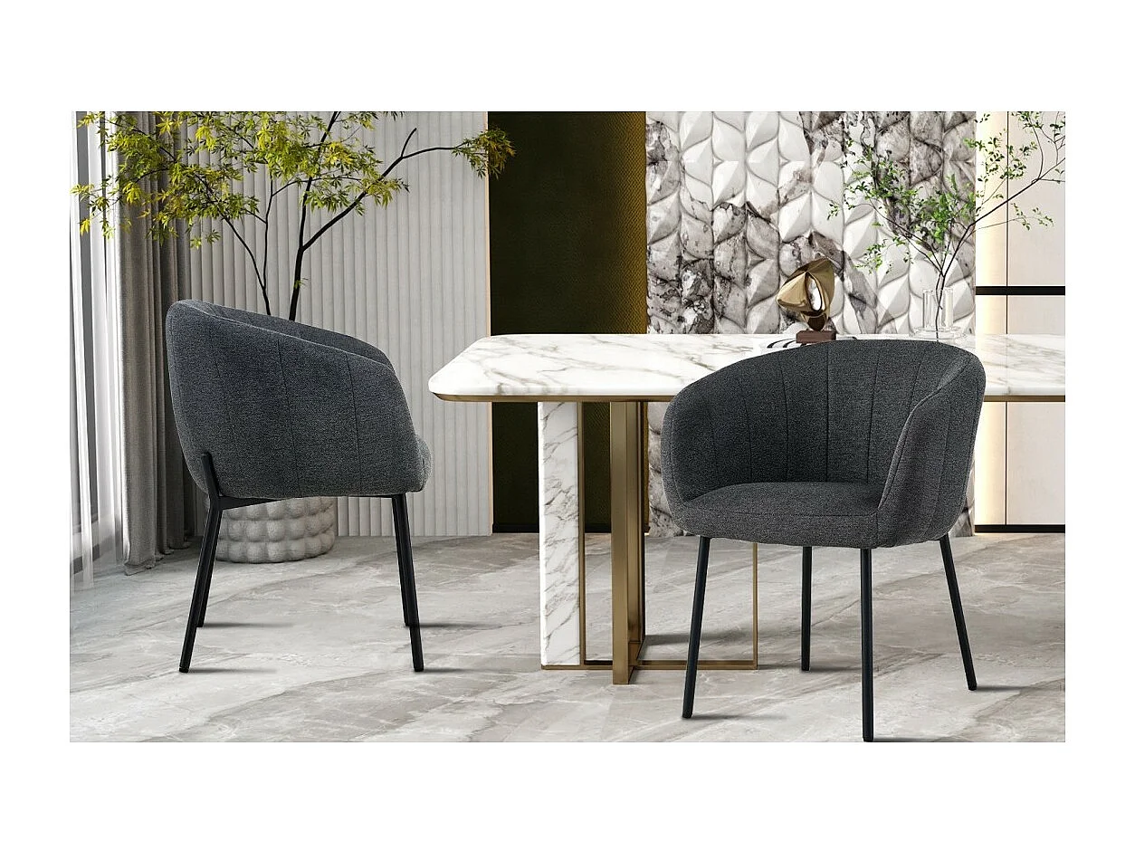 Stoel SEVILLE Donkergrijze Stof, afmetingen H79 x B57 x D62, ideaal voor uw keuken of eetkamer