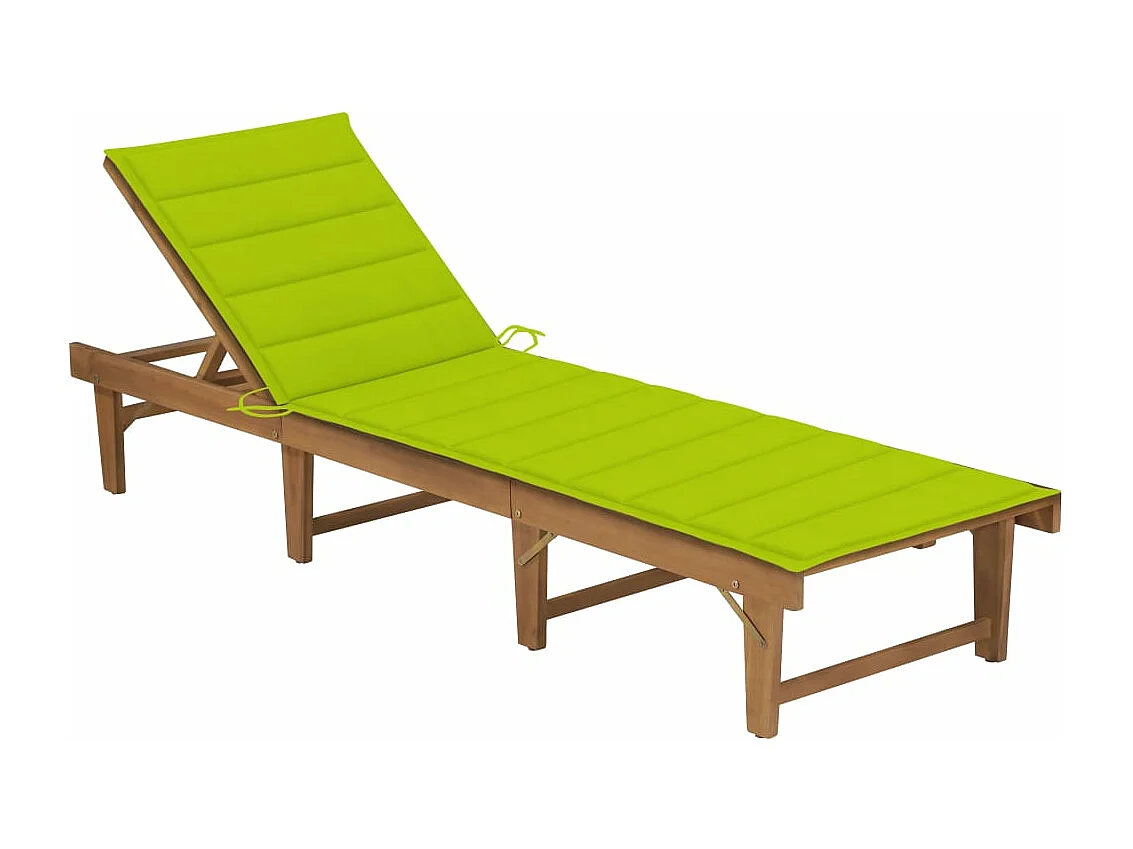 Sdraio lettino prendisole da giardino terrazza mobili da esterno pieghevole 200 cm con cuscino in legno massello di acacia 02_0012837