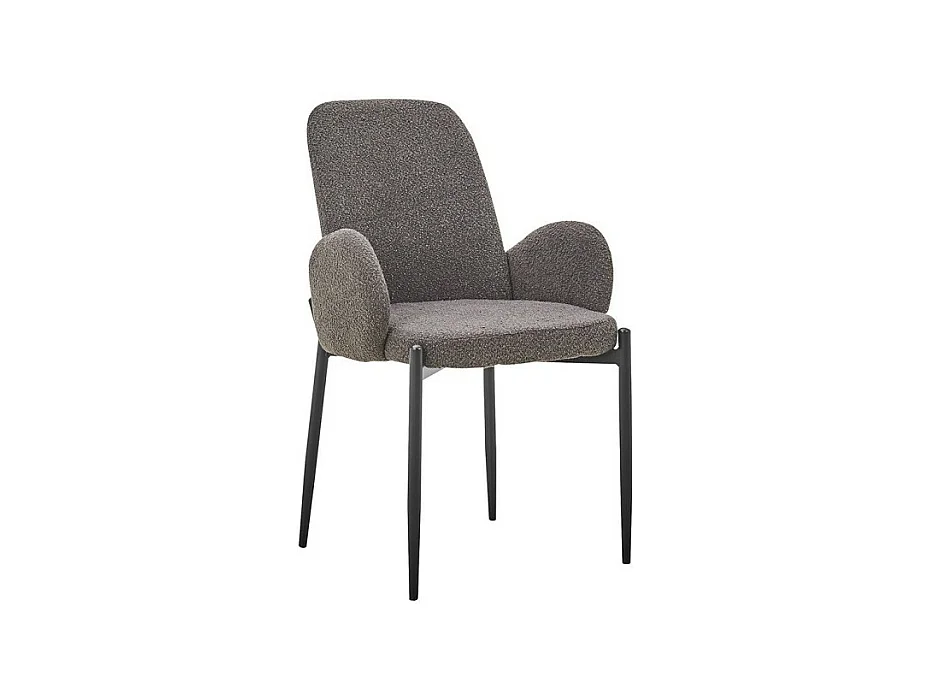 Stoel BALBOA Bouclé Grijze Stof, afmetingen H88 x B60 x D57, ideaal voor uw keuken of eetkamer.
