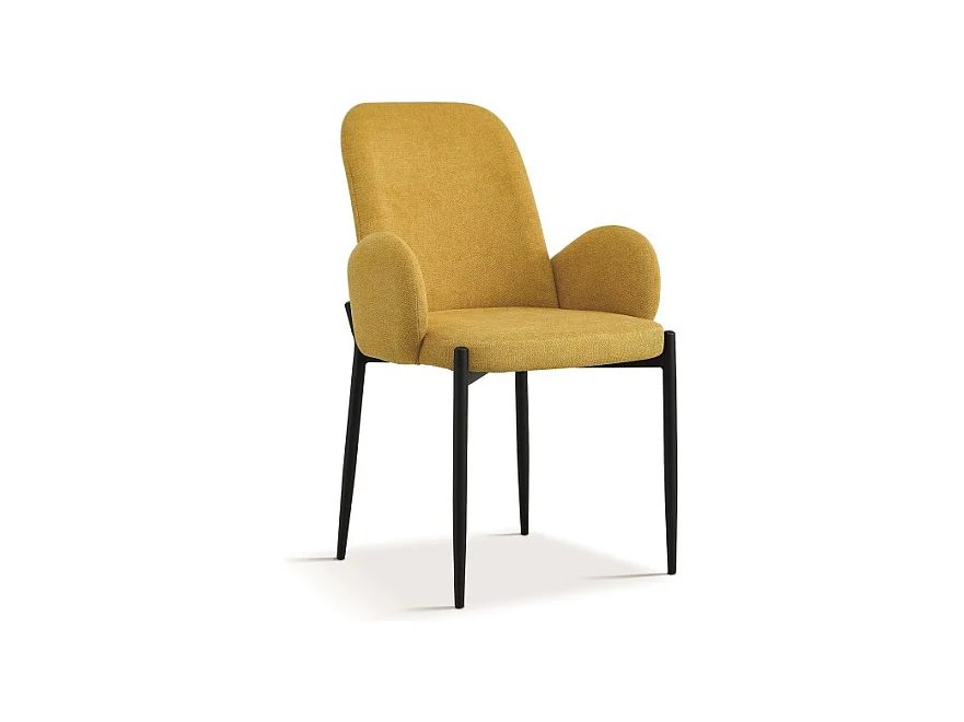 Chaise BALBOA Tissu Jaune, dimension H88 x L60 x P57, idéal pour votre cuisine ou salle à manger