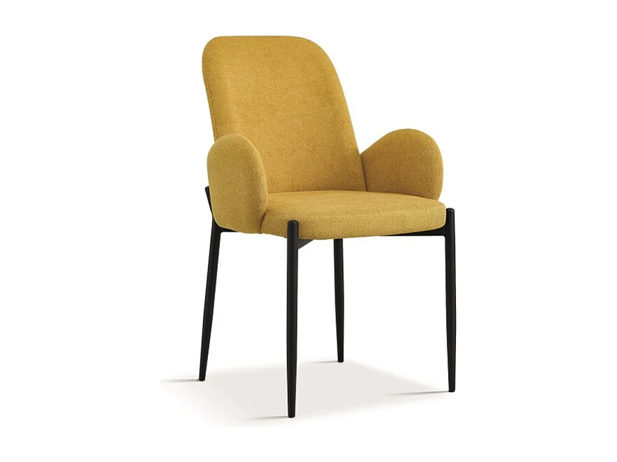 Chaise BALBOA Tissu Jaune, dimension H88 x L60 x P57, idéal pour votre cuisine ou salle à manger
