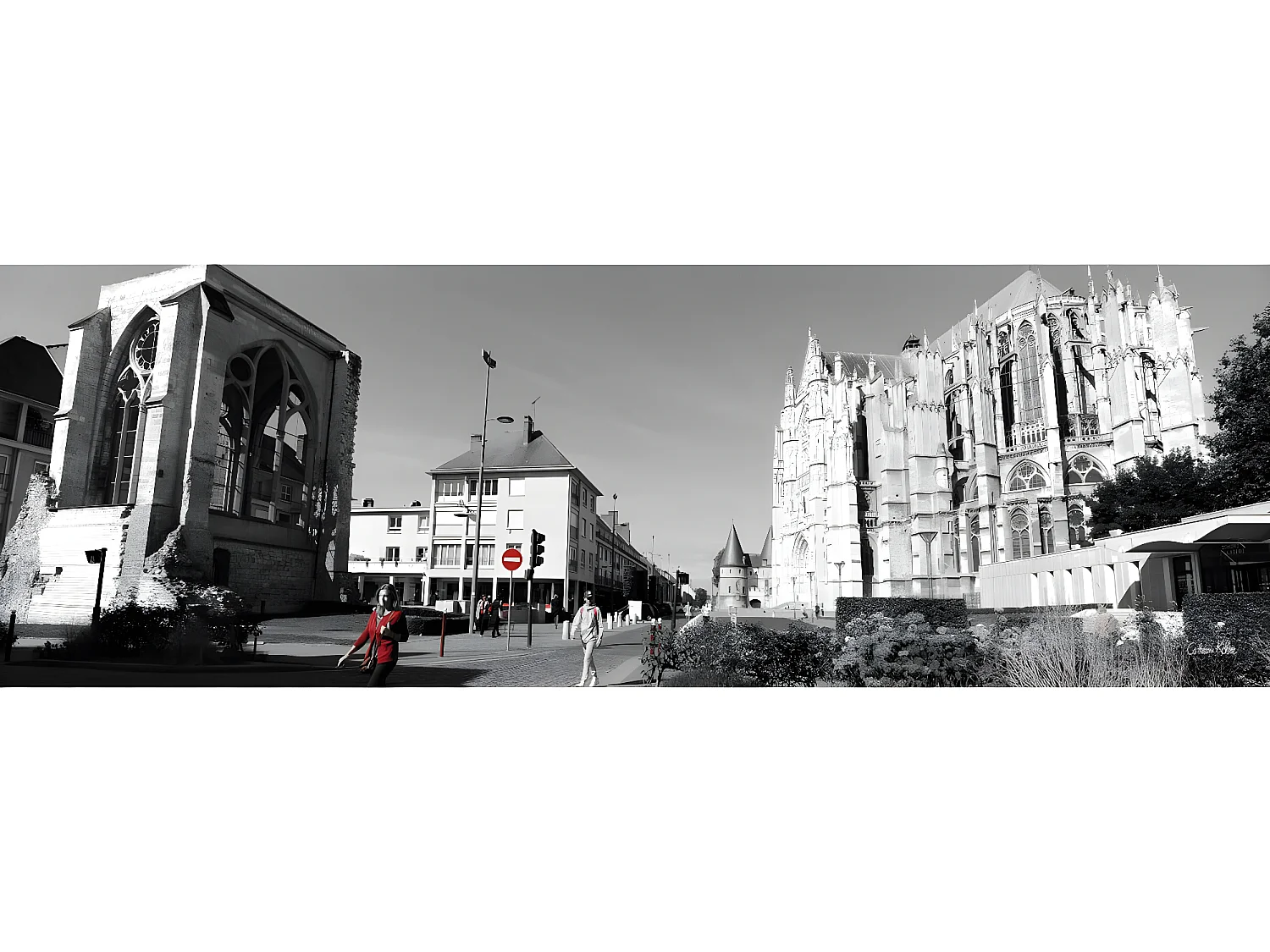 Tableau sur toile arrière cathédrale de Beauvais 30x97 cm