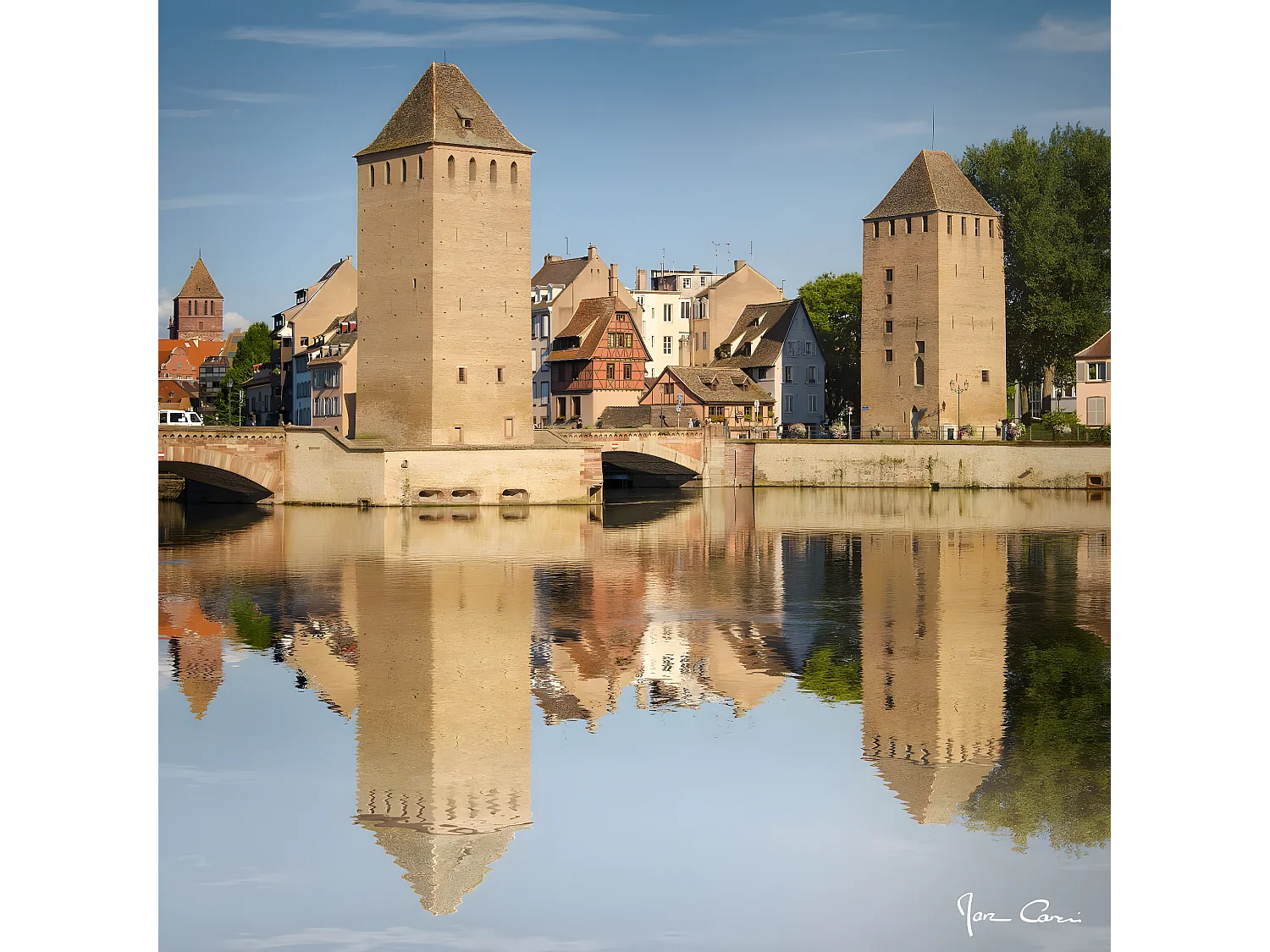 Tableau sur toile tour pont couvert à Strasbourg 45x45 cm