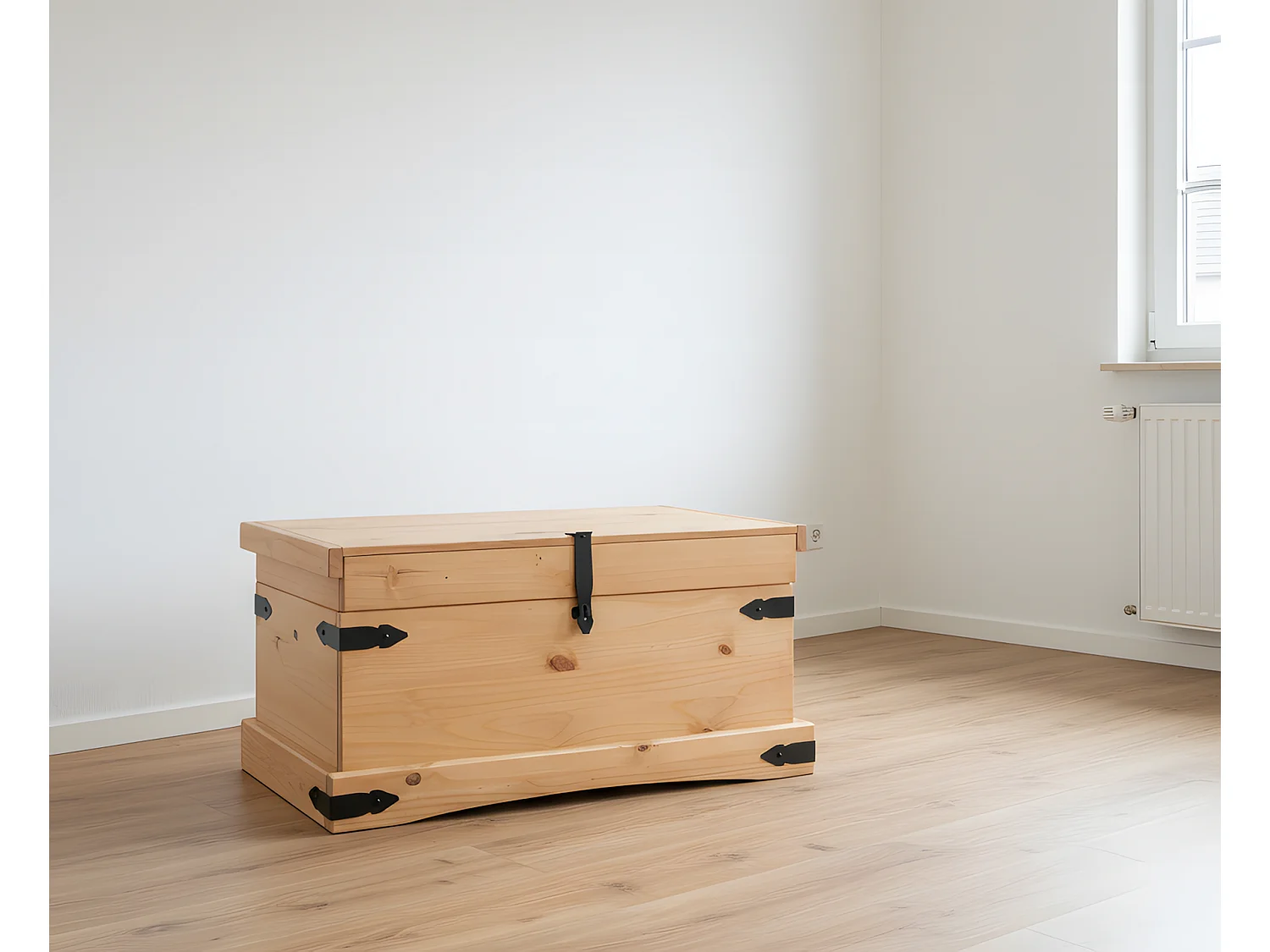 New Mexico Coffre, largeur 92 cm, hauteur 45 cm, délavé/ciré.