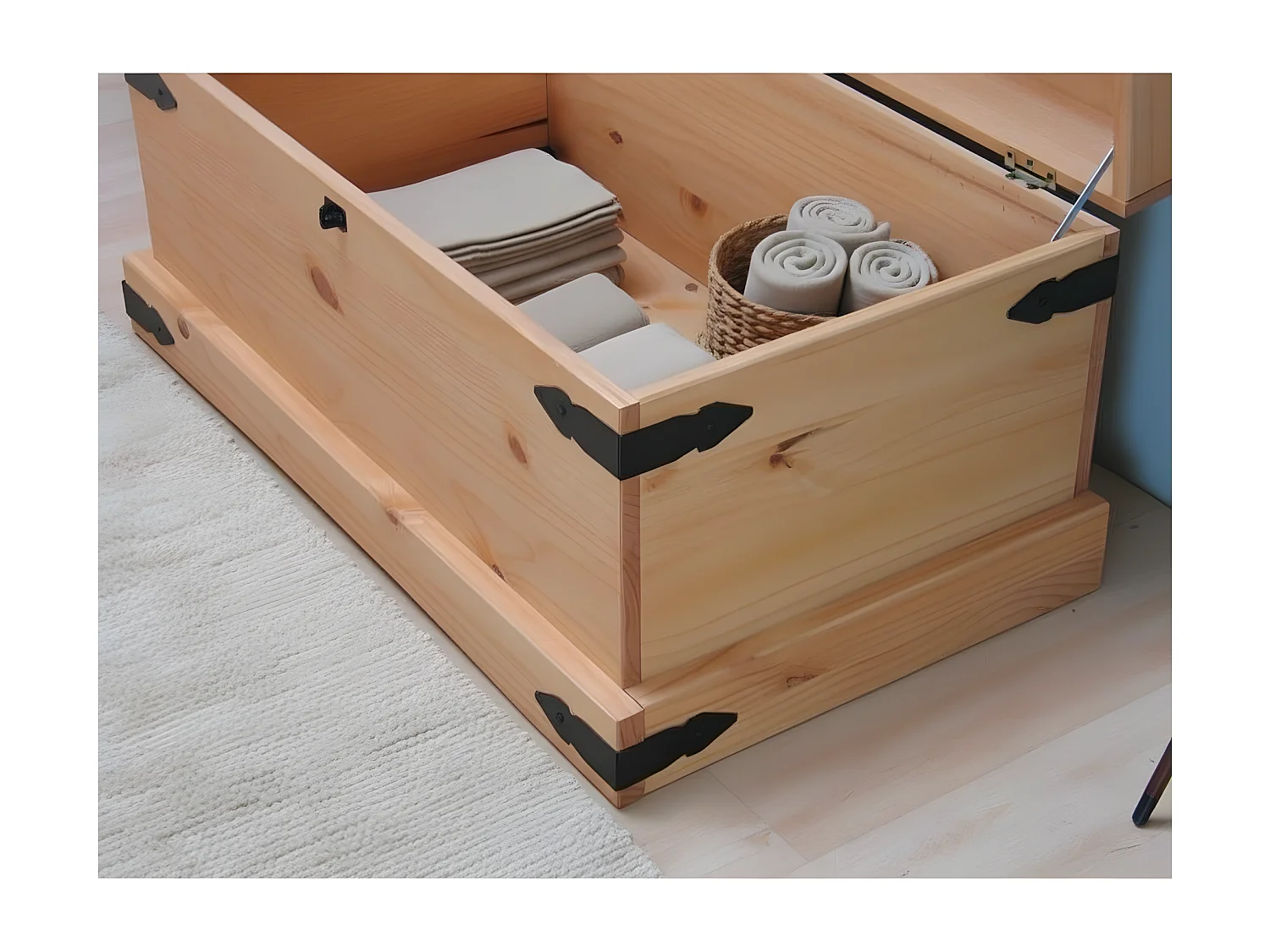 New Mexico Coffre, largeur 92 cm, hauteur 45 cm, délavé/ciré.