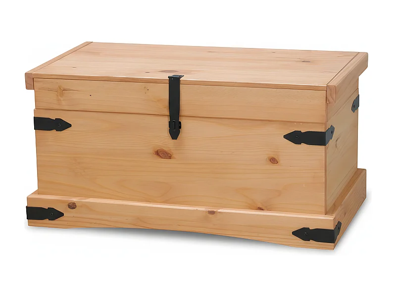 New Mexico Truhe Breite 92 cm, Höhe 45 cm gelaugt/Wachs.