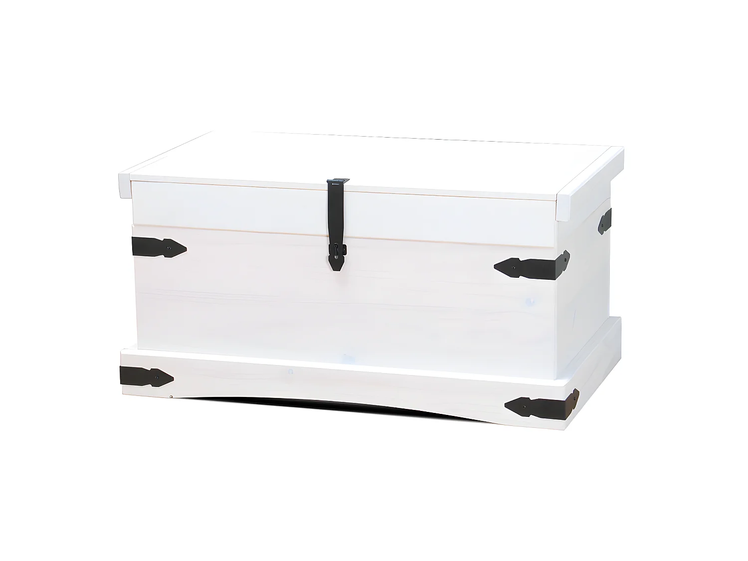 New Mexico Coffre, largeur 92 cm, hauteur 45 cm, blanc/ciré.