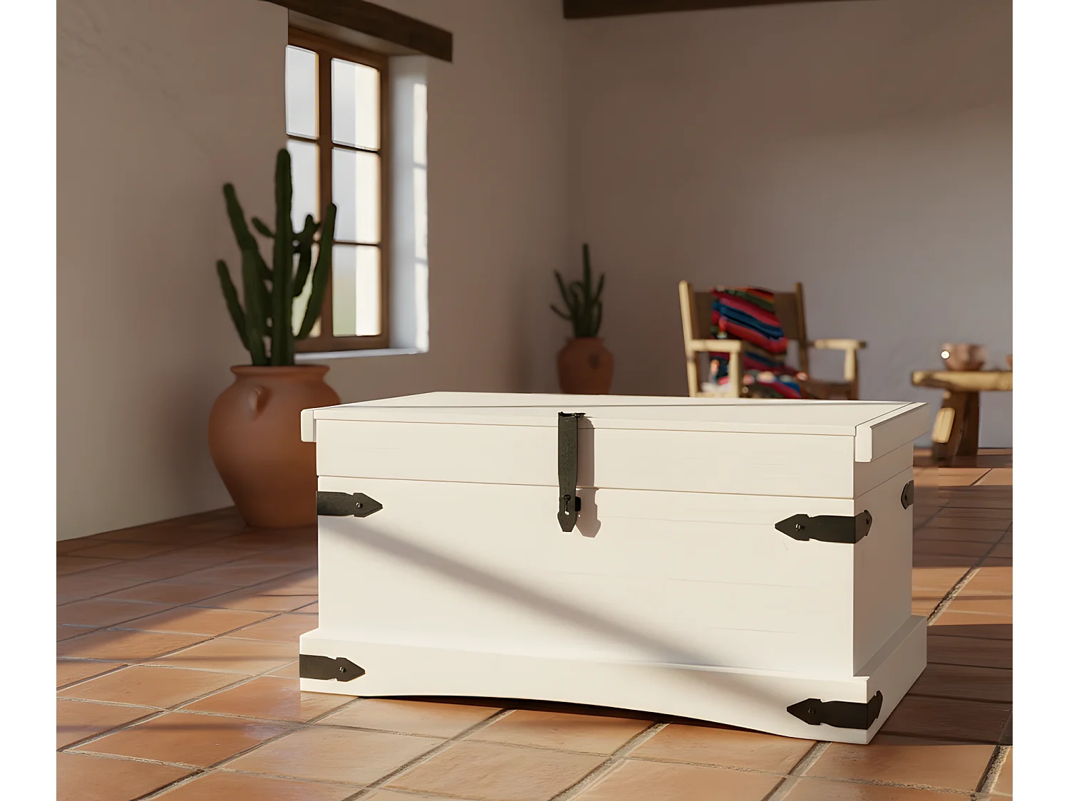 Dekenkist wit New Mexico.