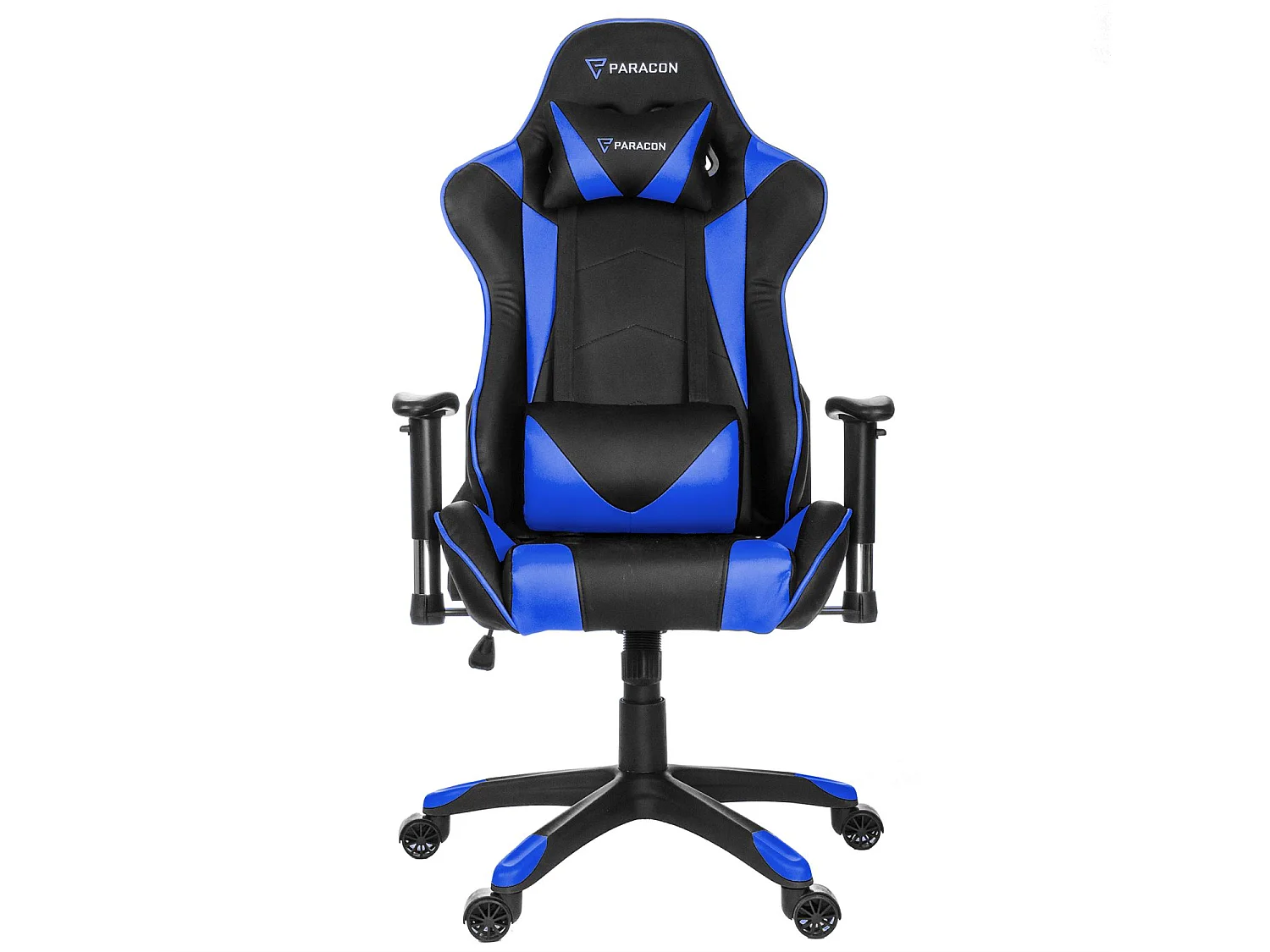 Paracon Knight Fauteuil de gamer avec oreiller cervical et soutien lombaire, bleu.
