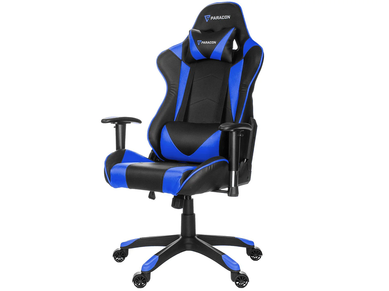Paracon Knight Fauteuil de gamer avec oreiller cervical et soutien lombaire, bleu.