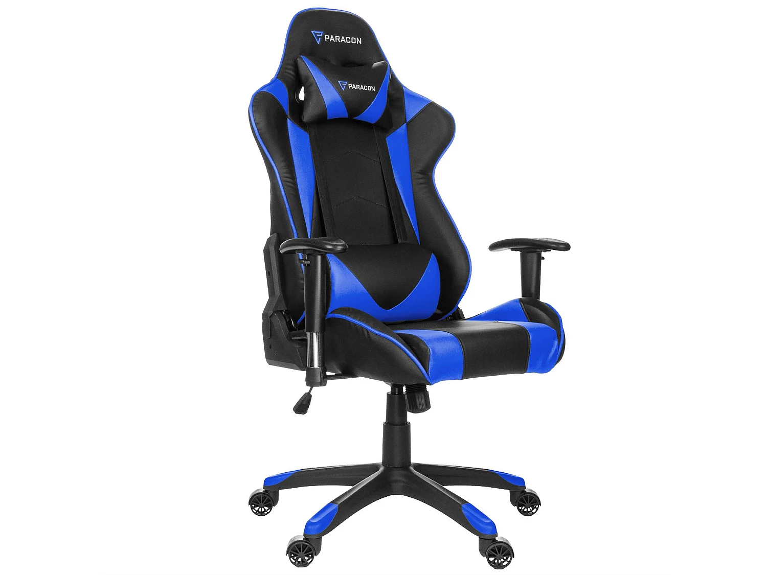 Paracon Knight Fauteuil de gamer avec oreiller cervical et soutien lombaire, bleu.