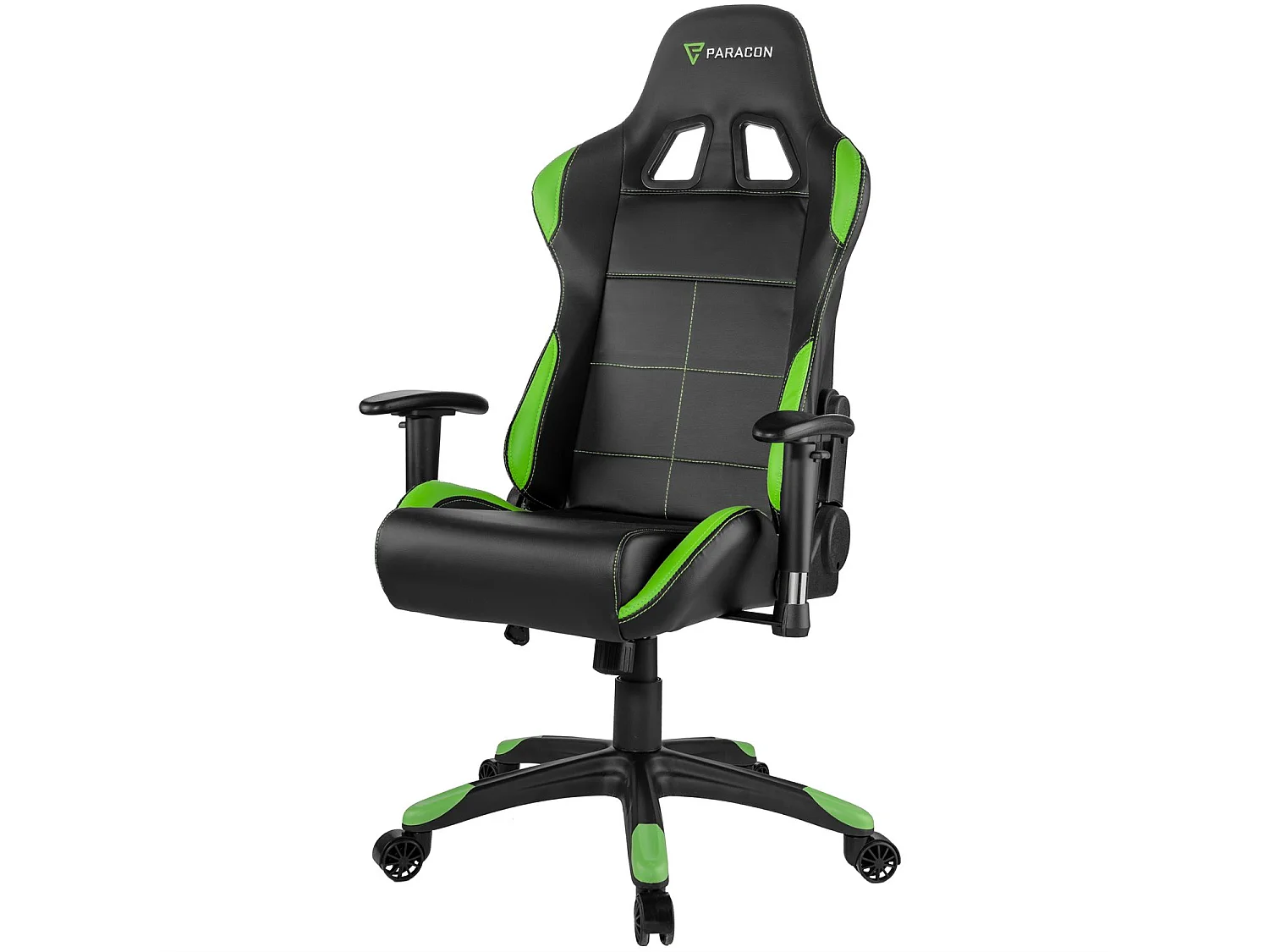 Paracon Rogue Fauteuil de gamer avec oreiller cervical et soutien lombaire, vert.