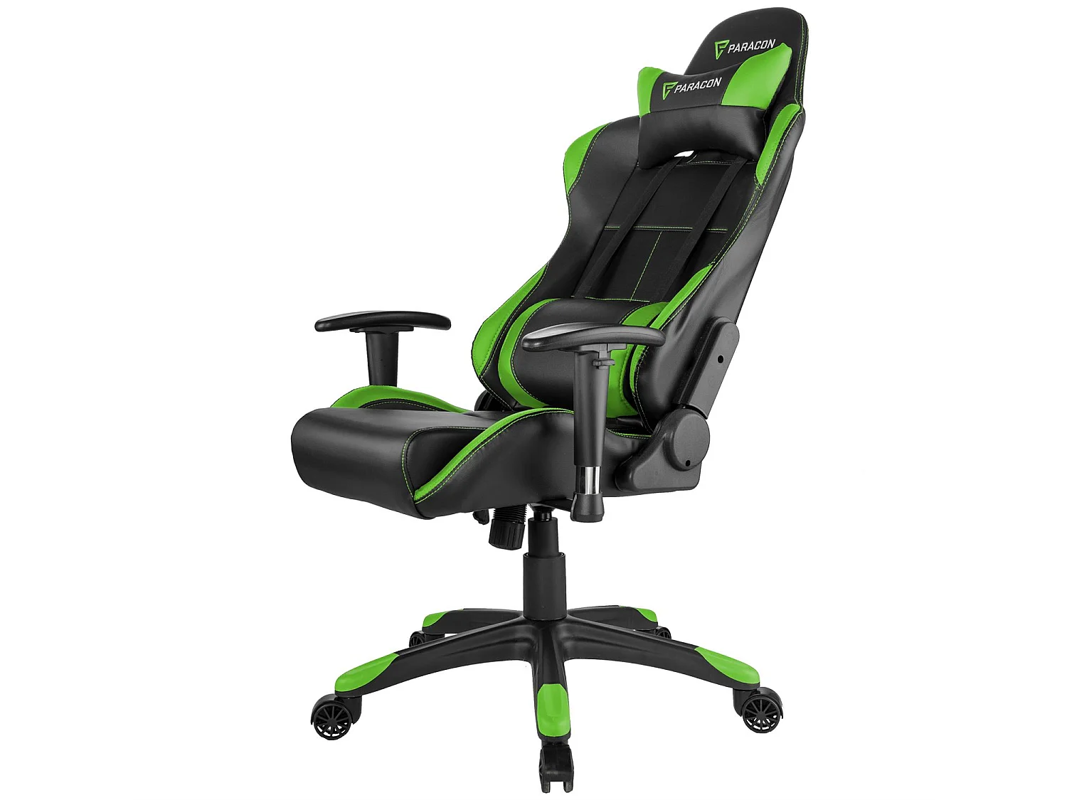 Paracon Rogue Fauteuil de gamer avec oreiller cervical et soutien lombaire, vert.