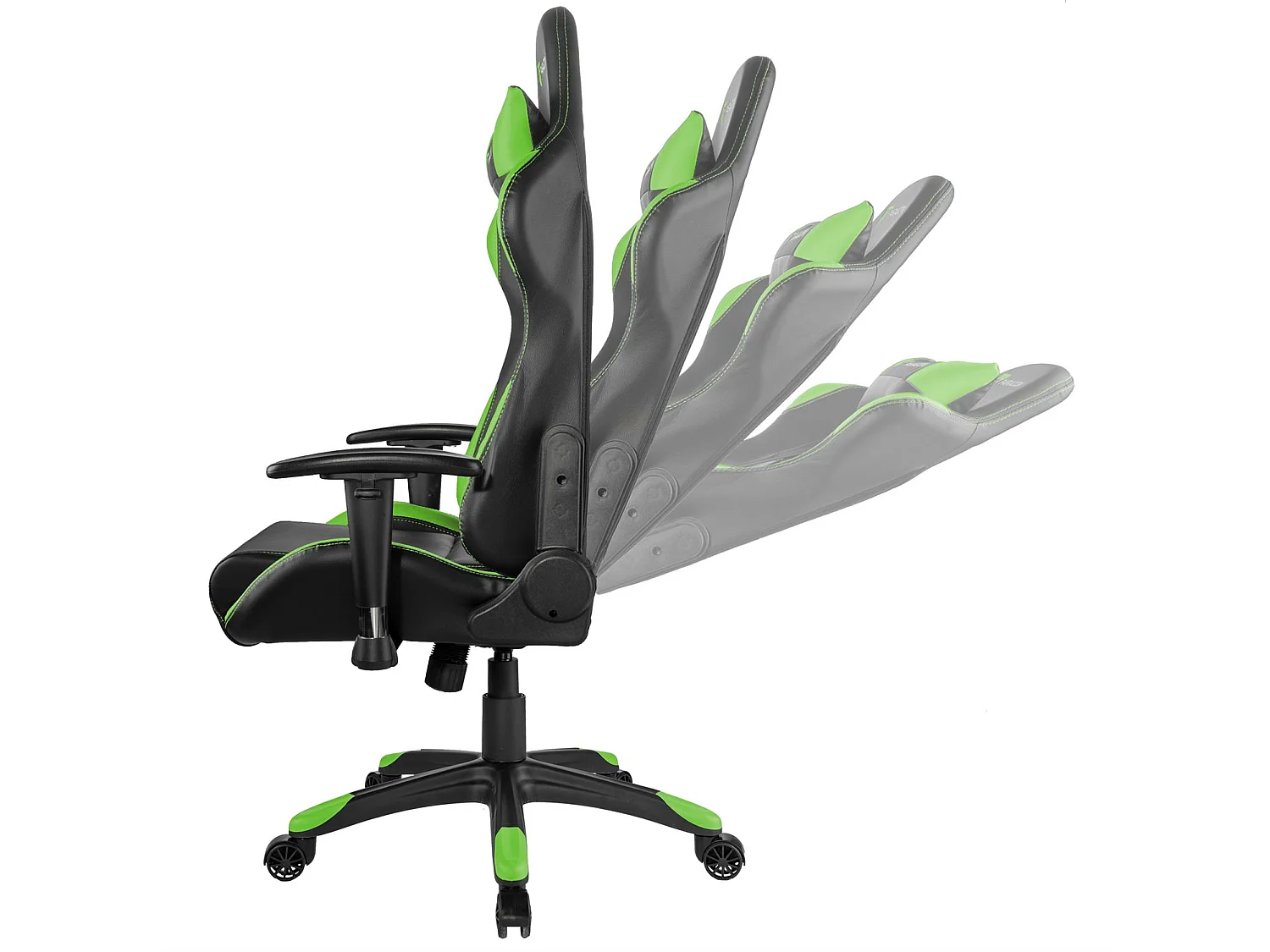 Paracon Rogue Fauteuil de gamer avec oreiller cervical et soutien lombaire, vert.
