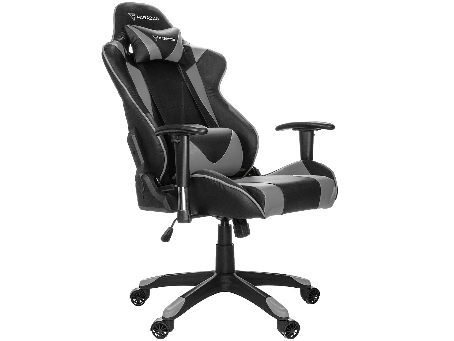 Paracon Knight gamestoel incl. kussen voor nek en lenden grijs.