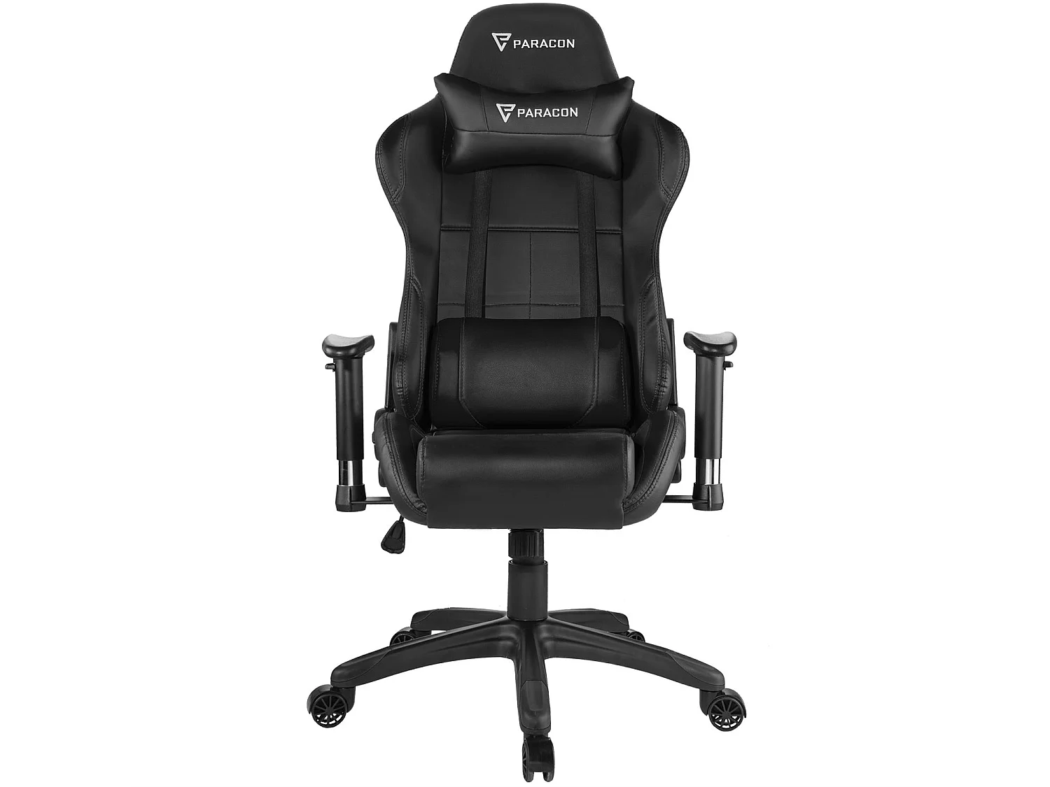 Paracon Rogue gamestoel incl. kussen voor nek en lenden zwart.