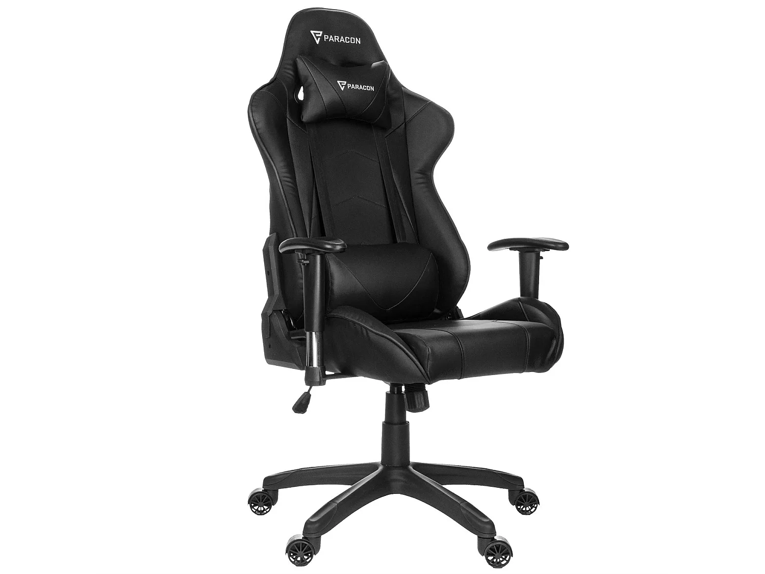 Paracon Knight gamestoel incl. kussen voor nek en lenden zwart.