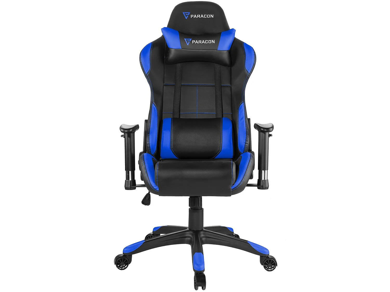Paracon Rogue Fauteuil de gamer avec oreiller cervical et soutien lombaire, bleu.