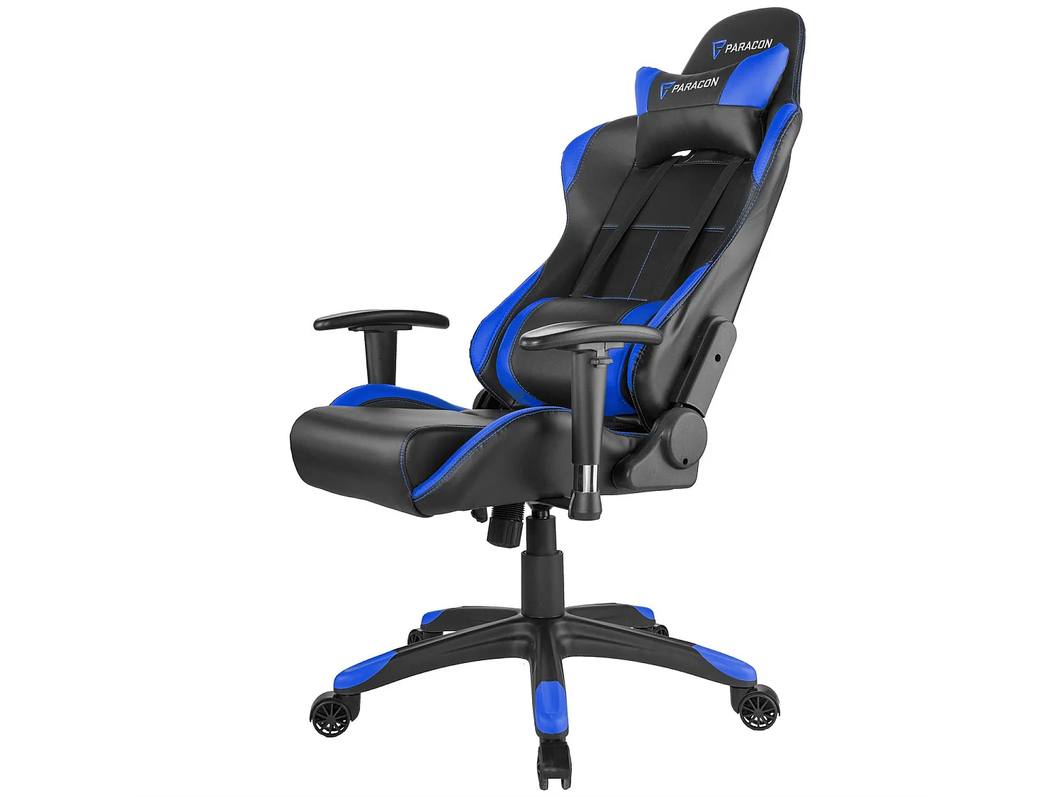 Paracon Rogue Fauteuil de gamer avec oreiller cervical et soutien lombaire, bleu.