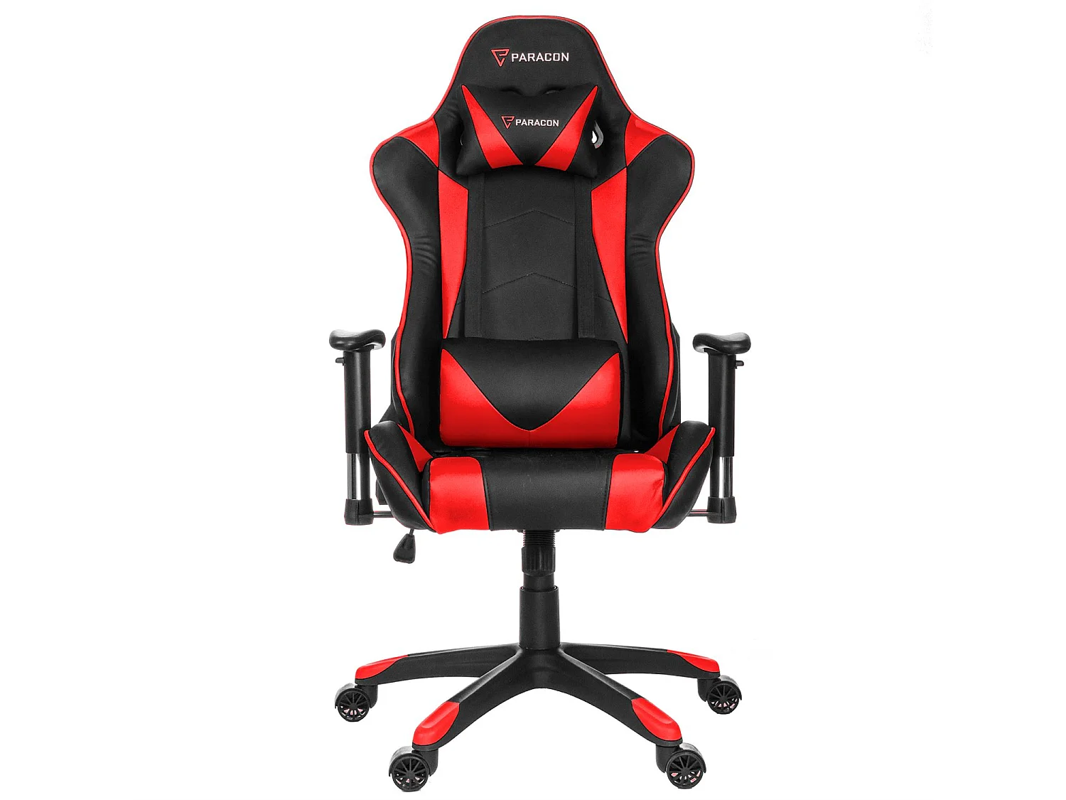 Paracon Knight Fauteuil de gamer avec oreiller cervical et soutien lombaire, rouge.