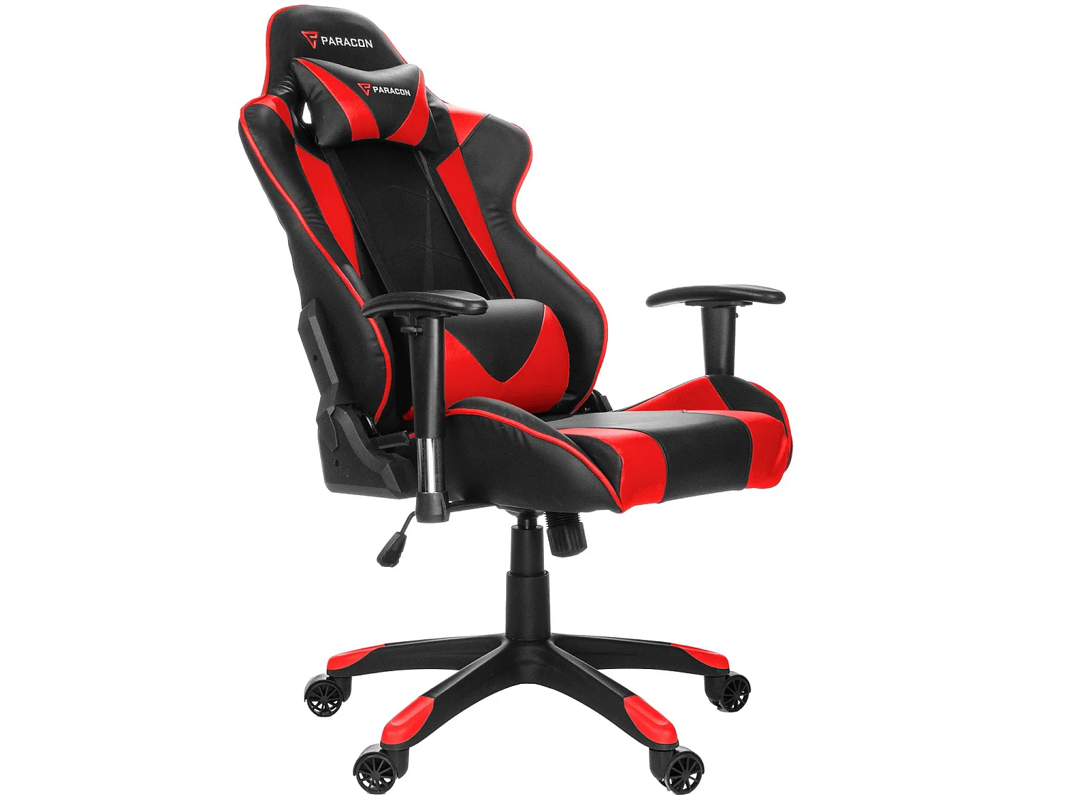Paracon Knight Fauteuil de gamer avec oreiller cervical et soutien lombaire, rouge.