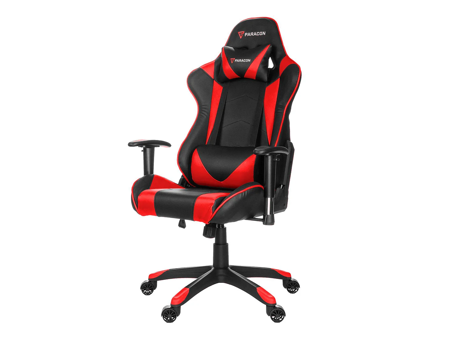 Paracon Knight Fauteuil de gamer avec oreiller cervical et soutien lombaire, rouge.
