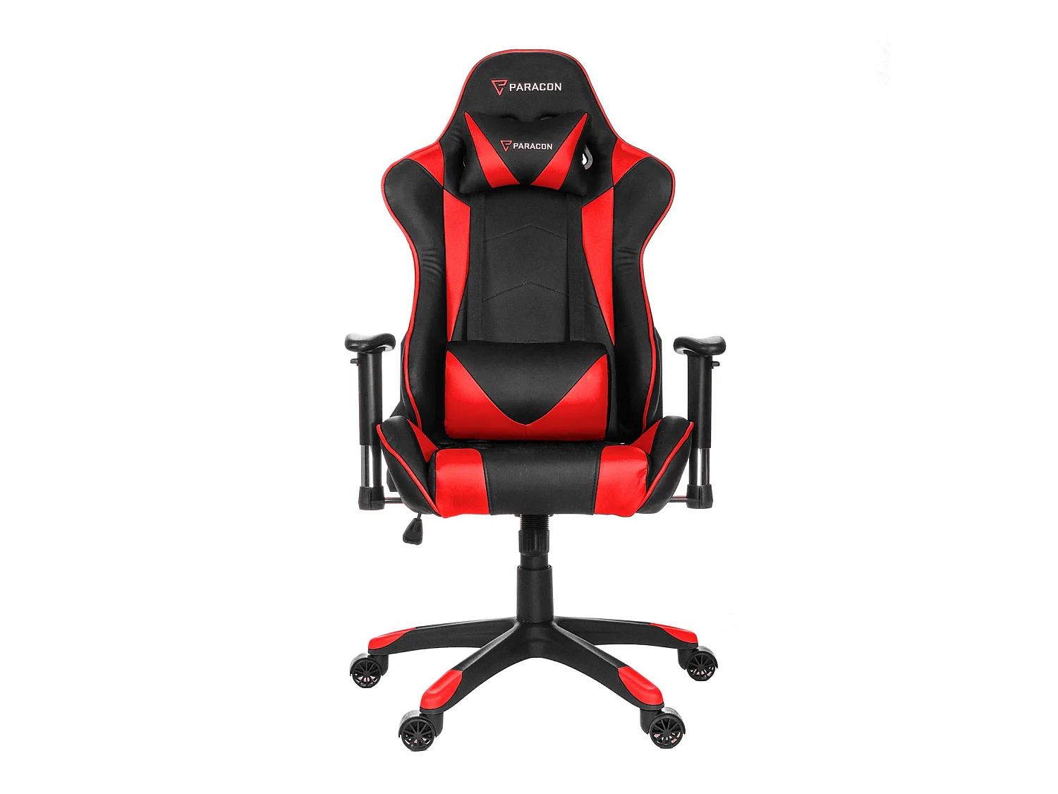 Paracon Knight Fauteuil de gamer avec oreiller cervical et soutien lombaire, rouge.