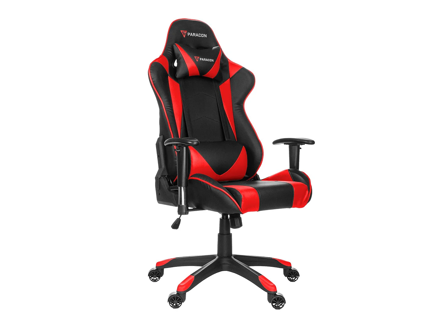 Paracon Knight Fauteuil de gamer avec oreiller cervical et soutien lombaire, rouge.