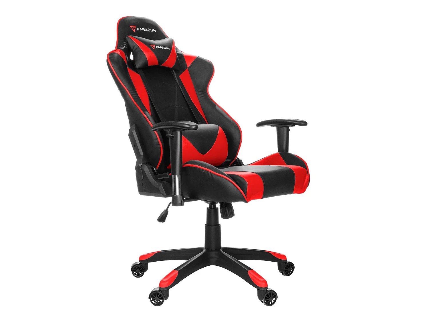 Paracon Knight Fauteuil de gamer avec oreiller cervical et soutien lombaire, rouge.