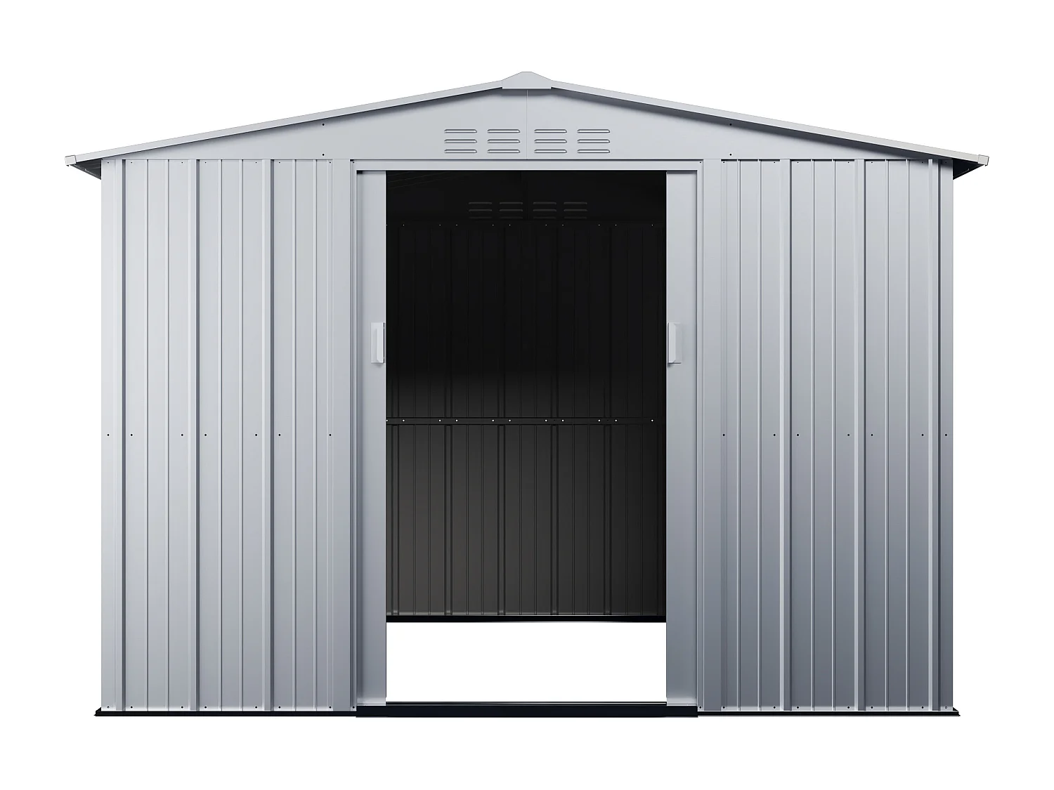 Trädgårdsskjul av grå galvaniserad stål 6.71 m² LINUS