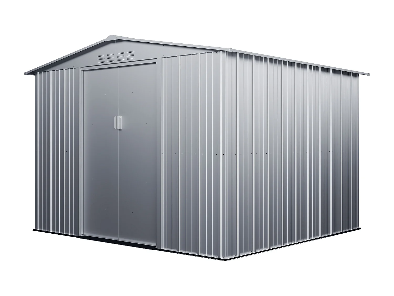 Trädgårdsskjul av grå galvaniserad stål 6.71 m² LINUS