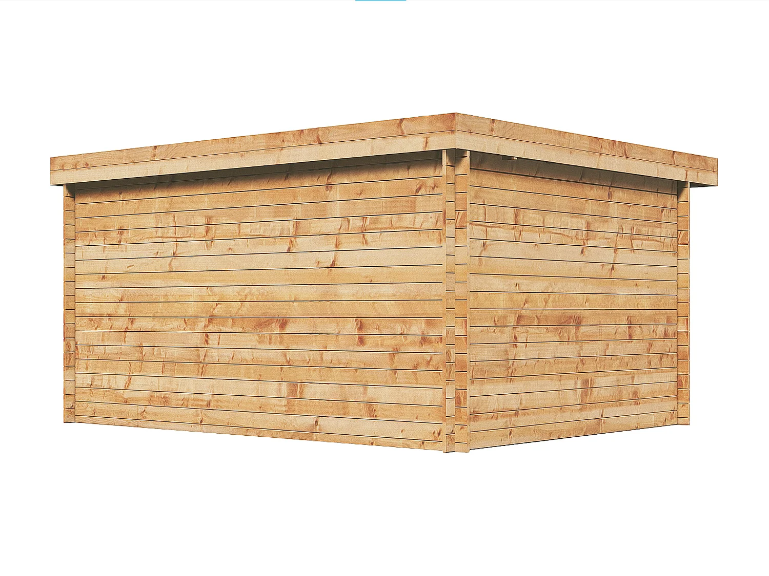 Houten tuinhuis behandeld met autoclaaf en plat dak - 13 m² - dikte 28 mm - CORALIO