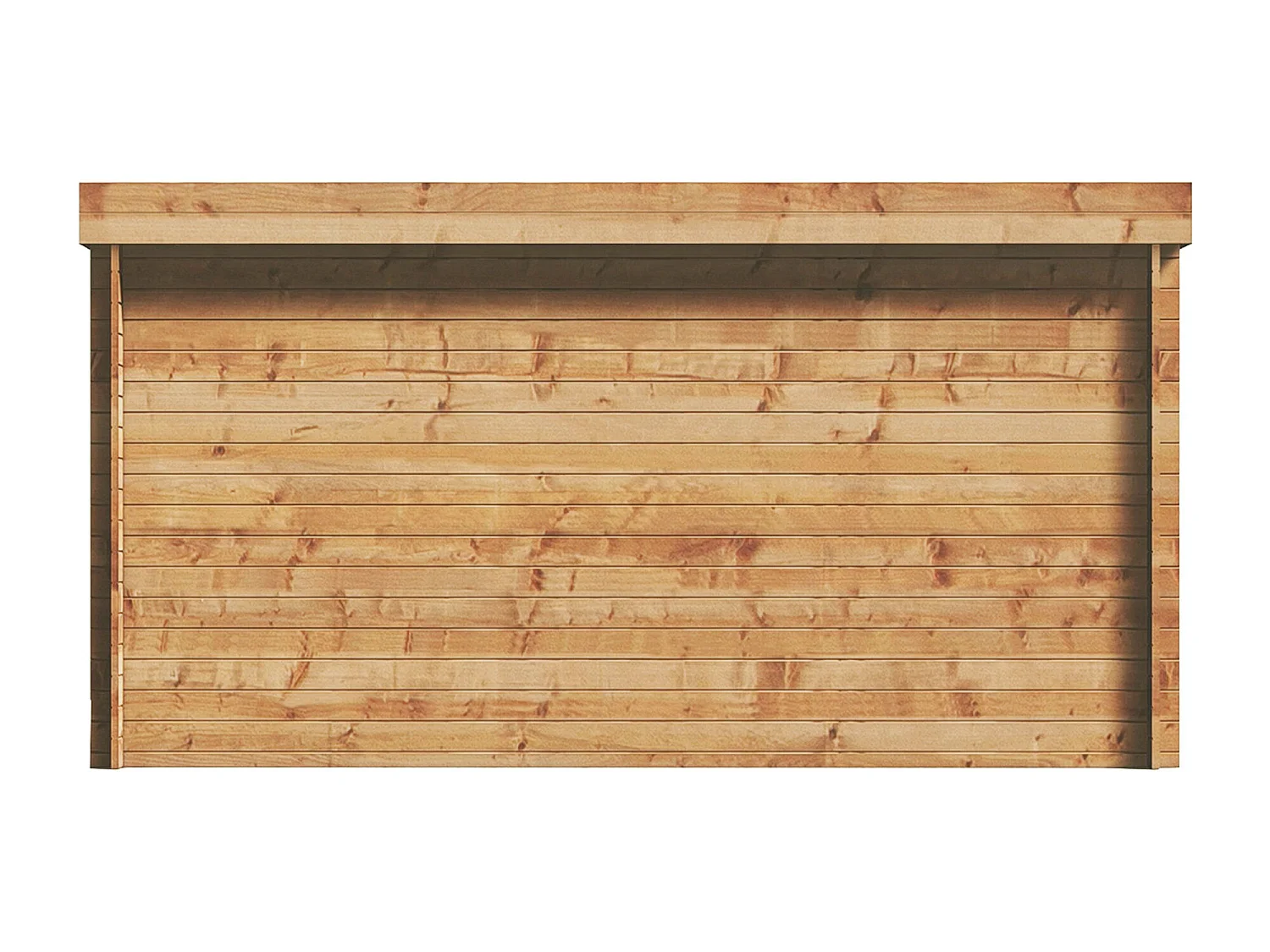 Houten tuinhuis behandeld met autoclaaf en plat dak - 13 m² - dikte 28 mm - CORALIO