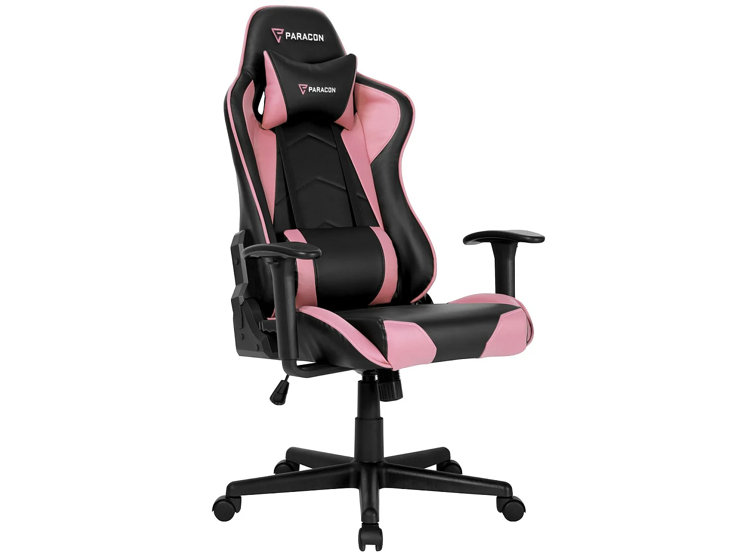 Paracon Brawler gamestoel incl. kussen voor nek en lenden roze.