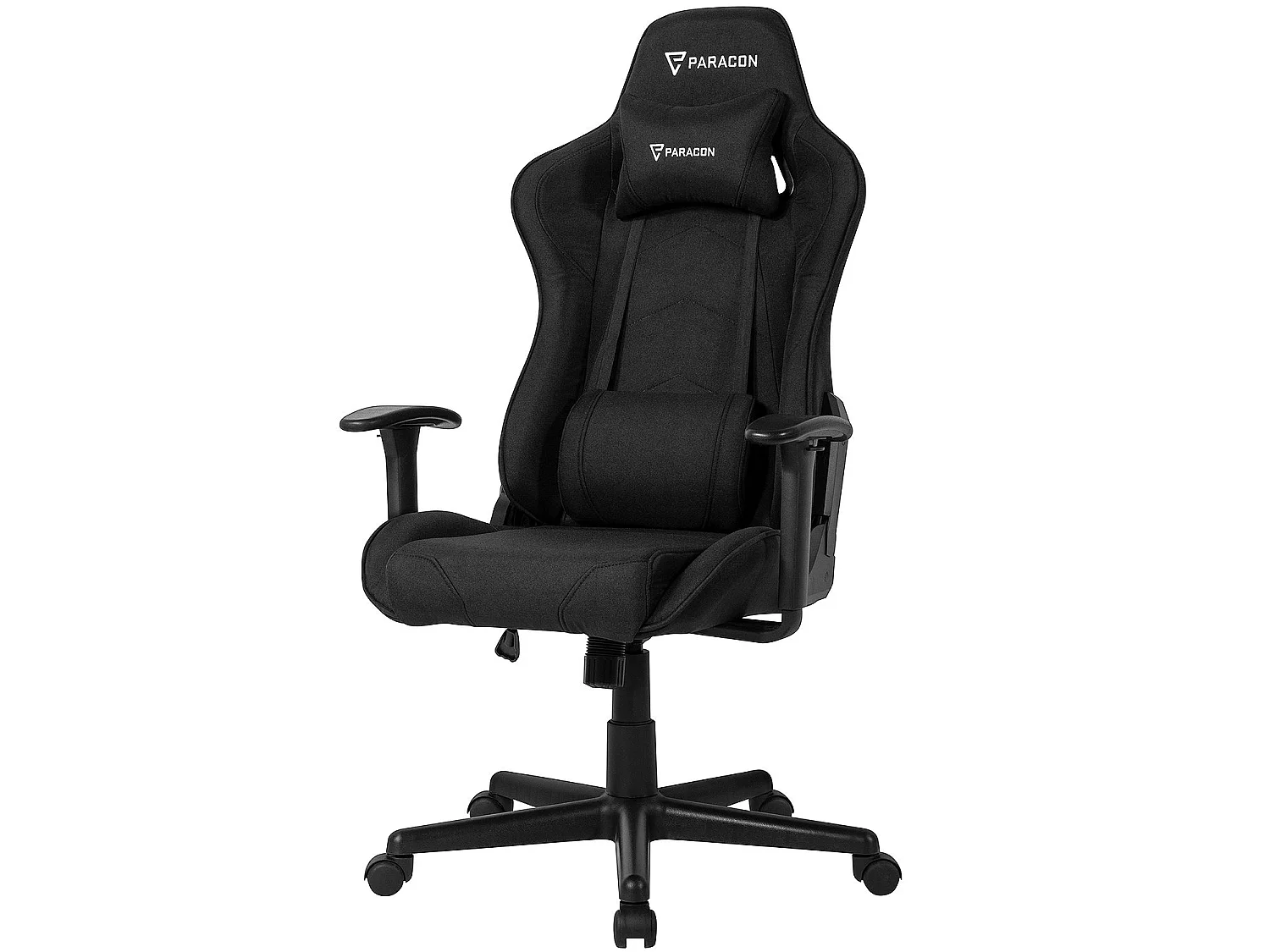 Paracon Brawler gamestoel incl. kussen voor nek en lenden zwart.