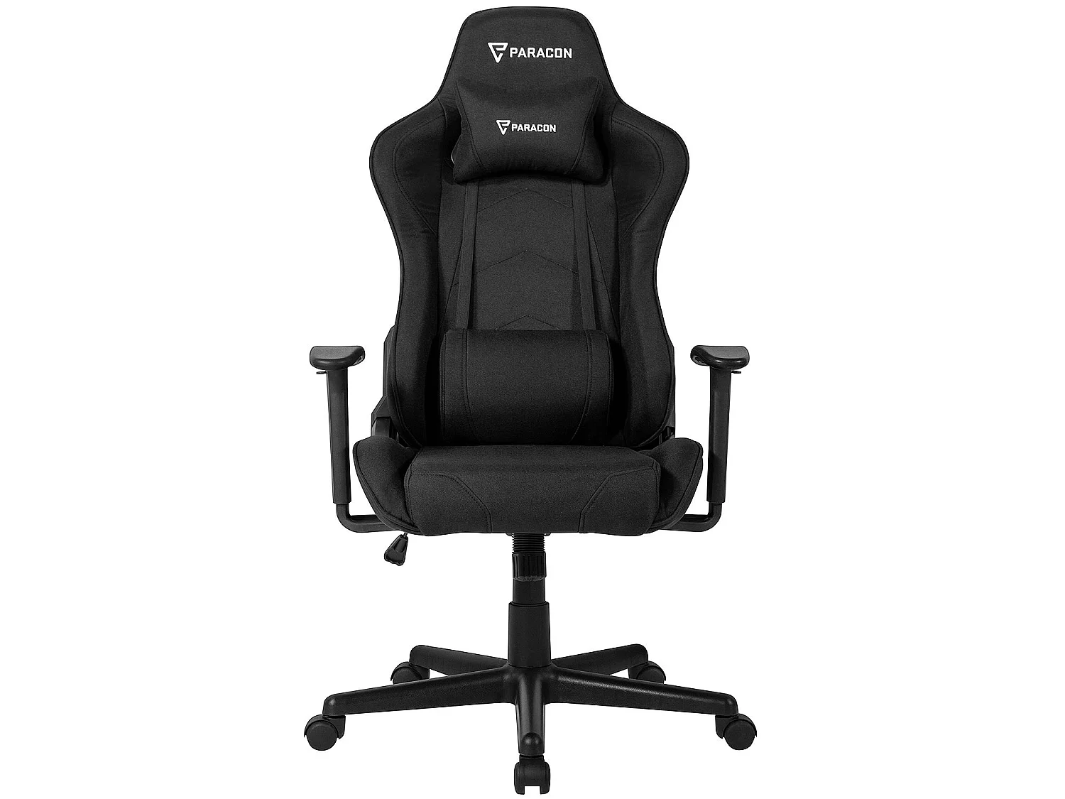 Paracon Brawler gamestoel incl. kussen voor nek en lenden zwart.