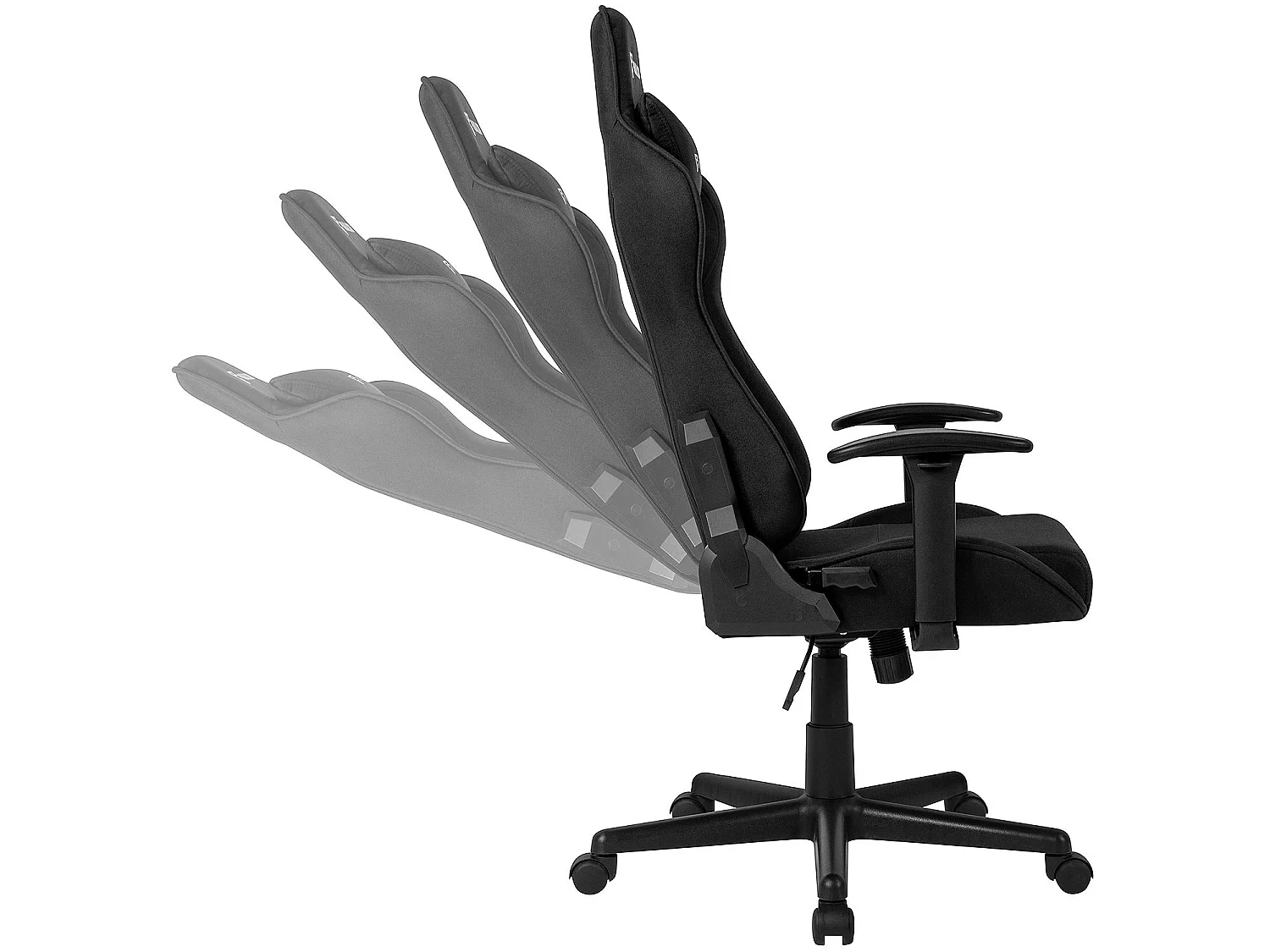 Paracon Brawler gamestoel incl. kussen voor nek en lenden zwart.