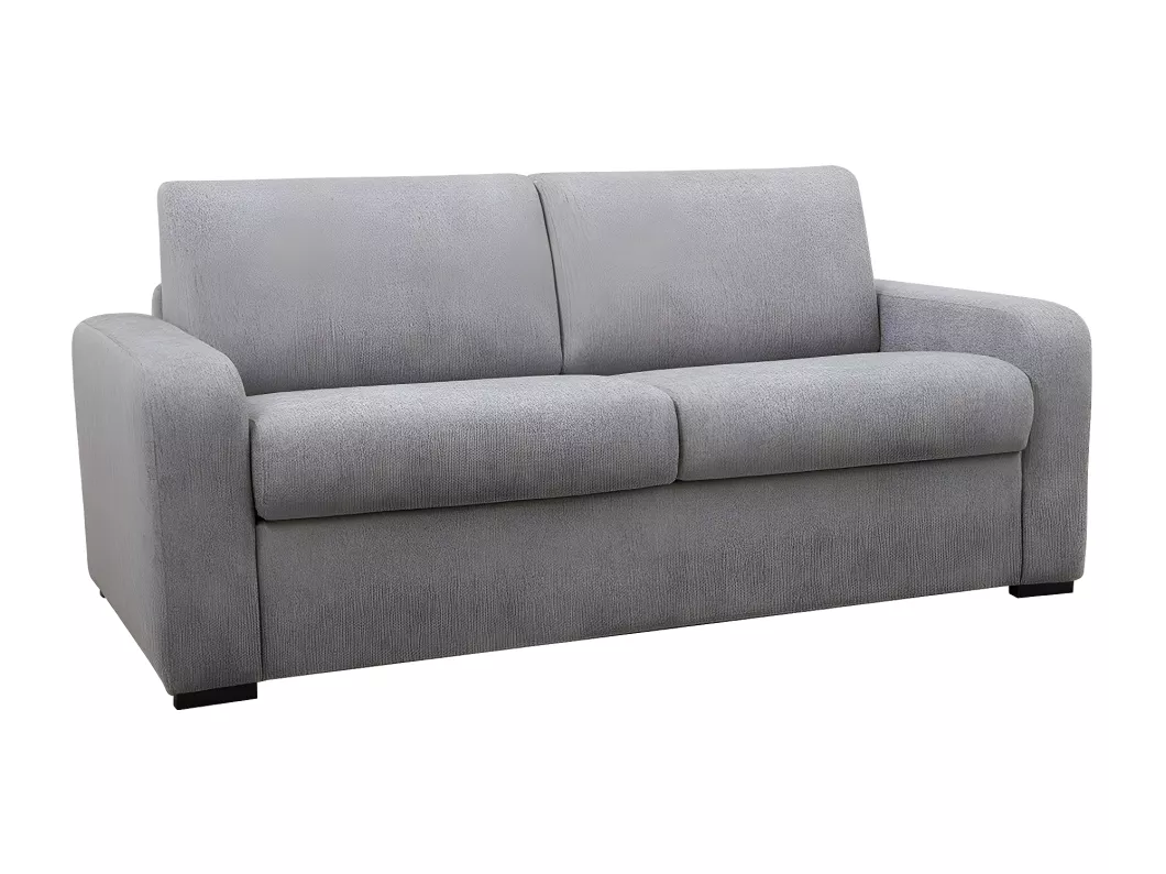 Kauf Unique Schlafsofa mit Matratze 4-Sitzer - Liegefläche mit Lattenrost mit breiten Latten 160 cm - Matratze 18 cm - Stoff - Grau - BEVIS