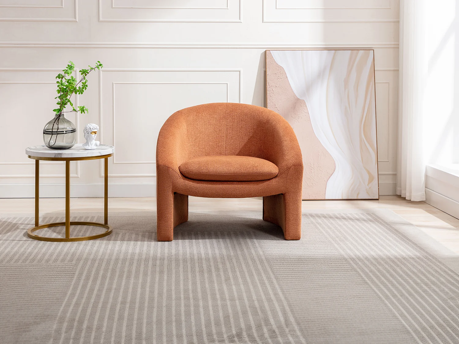 Sessel - Stoff - Terracotta - OSSANA