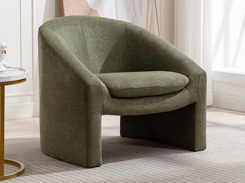 Fauteuil en tissu vert OSSANA